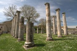Antiche colonne nel sito archeologico di Sepino in Molise