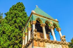 Architettura della Tomba dei Glossatori a Bologna, Emilia-Romagna.  Conservano le spoglie di alcuni dei più importanti e primi professori dell'università, in epoca medievale ...