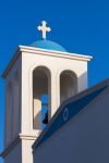 Architettura religiosa nel centro storico di un villaggio di Schinoussa, isola delle Piccole Cicladi (Grecia).

