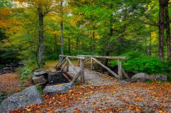 Autunno al Macedonia Falls State Park a Kent, Connecticut, USA. Si tratta di un'area ricreativa pubblica che si estende per circa 930 ettari: qui ci si può accampare, fare pic-nic, ...