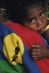 Un bambino con gli occhi tristi, arcipelago della Nuova Caledonia (Oceania).
