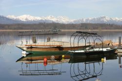 Alcune barche di pescatori sul Lago di Varese nei pressi di Gavirate (Lombardia) - © Luca Grandinetti / Shutterstock.com