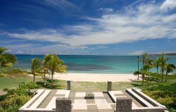 Una bella veduta dell'oceano Pacifico dall'Intercontinental Resort di Natadola, Viti Levu, Figi.
