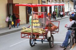 Un carretto bici per la vendita di ananas, zucchero di canna e angurie a Cajamarca, Perù - © Janmarie37 / Shutterstock.com

