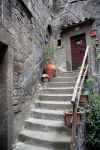 Particolare di una casa del centro di Bagnaia (Viterbo, Lazio).