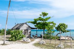 Casetta di pescatori a Playa Giron, Cuba. Il panorama che si ammira da questo cottage in legno che si affaccia sul Mare dei Caraibi è davvero spettacolare.

