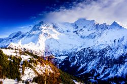 Cime innevate nei pressi del Monte Bianco, Saint-Gervais-les-Bains (Francia).

