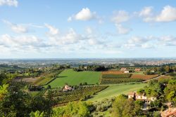 Colline di Romagna nei pressi di Longiano, Italia. Questo grazioso comune della provincia di Forlì-Cesena ha il suo bel centro storico che sorge sulle prime colline romagnole, a ridosso ...