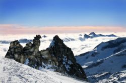 Zillertal: il panorama dal  ghiacciaio Hintertuxer Glacier in Tirolo (Austria)