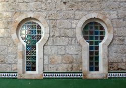 Dettagi architettonici di una tradizionale casa a Calpe, Spagna.

