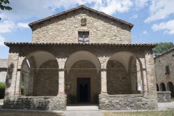 Dettaglio della Pieve di San Giovanni Battista la chiesa più importante di Carpegna nel Montefeltro