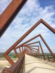 Dettaglio di un ponte pedonale nello stato dello Iowa, Stati Uniti d'America.



