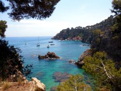 La vista delle acque antistanti la spiaggia di El Golfet, in Costa Brava, invoglia i turisti di tutta Europa a fare il bagno anche nei mesi primaverili, quando l'acqua è ancora molto ...