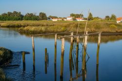 Estuario del fiume Sado a Comporta nell'Alentejo in Portogallo