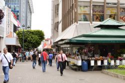 Gente a passeggio nelle strade di San José, Costa Rica. Negozi e bancarelle all'aperto si affacciano nelle vie della downtown di San José - © Svetlana Bykova / Shutterstock.com ...