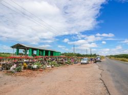 Gente al mercato locale lungo la strada prima di Lusaka, Zambia - © Mark52 / Shutterstock.com