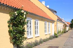 I tetti delle abitazioni tipiche di Saeby, Danimarca. Questa località danese è ricca di cultura che traspare già dagli edifici del suo centro storico.
