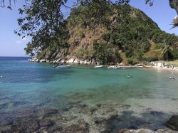 Il  pain de Sucre un promontorio roccioso sull'isola di Terre-de-Haut a Guadalupa (Les Saintes)