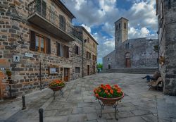Il borgo in pietra di Radicofani in Toscana, Val d'Orcia vicino al Monte Amiata.