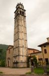 Il campanile della chiesa di San Giacomo a Polcenigo, provincia di Pordenone