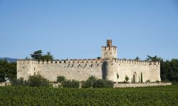 Il castello medievale di Passirano tra i vignei di Franciacorta in Lombardia - © m.bonotto / Shutterstock.com