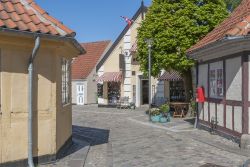 Il centro di Odense nei pressi del Museo Andersens (Danimarca).
