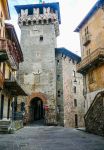 Il centro medievale di Lanzo Torinese, Piemonte.