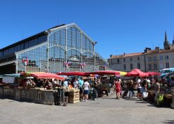 Il colorato mercato della domenica a Niort, Francia. Siamo in Place de Halles dove abitanti e turisti si recano per acquistare prodotti locali - © Imladris / Shutterstock.com