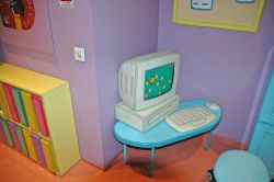 Il computer nello studio della mamma di Peppa Pig a Leolandia