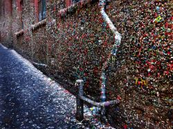 Il famoso muro con gomme da masticare del Pike Place Market a Seattle, Washington.



