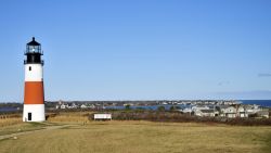 Il faro di Sankaty Head sull'isola di Nantucket, Massachusetts (USA).
