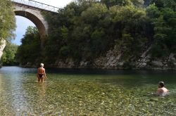 Il fiume Calore, una delle attrazioni di  Controne nel Cilento, regione Campania