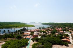 Il fiume Preguica visto dall'alto nei pressi di Barreirinhas, Lencois Maranhenses, Maranhao (Brasile).
