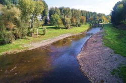 Il fiume Sieve fotografato a Borgo San Lorenzo, Toscana