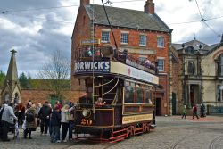 Il Great North Festival of Transport at Beamish Museum a Newcastle upon Tyne, Inghilterra. Si possono ammirare tram storici provenienti da varie città dell'Inghilterra - © Chris ...