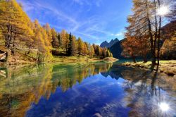 Il lago Lai da Palpuogna presso l'Albula Pass nel Canton dei Grigioni in Svizzera