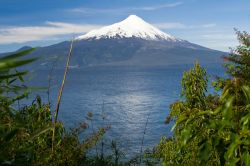 Il lago Llanquihue con il vulcano Osorno sullo sfondo, Cile. Questo bacino acquifero si trova nella regione di Lagos ed è il secondo lago più grande del Cile dopo il General Carrera.
 ...