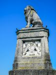 Il leone bavarese in pietra al porto di Lindau, Germania.
