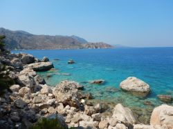 Il mare di Apela a Karpathos in Grecia