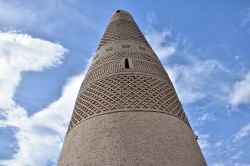 Il minareto Emin vicino alla moschea Uighur a Turpan, Cina. Con i suoi 44 metri di altezza è il più alto del paese. E' noto anche con il nome di Su Gong Ta.

