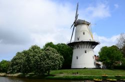 Il mulino a vento nel parco della città di Middleburg, Paesi Bassi.
