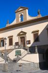 Il Palazzo Municipale nel centro di Tuscania, provincia di Viterbo, Lazio. Si affaccia su Piazza Basile, tra la chiesa di San Lorenzo e l'ex chiesa di Santa Croce. Vi si accede da una bella ...