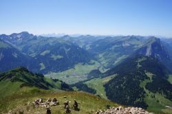 Il panorama dal moonte Diedamskopf nel Bregenzerwald del Voralberg 