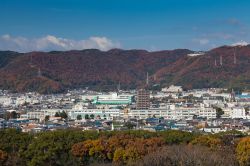 Il panorama del centro di Himeji in Giappone in autunno