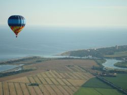 Il territorio della Foce del Piave a Jesolo, durante un volo di palloni aerostatici