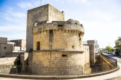 Il Torrione di Avetrana, parte del complesso del castello medievale, nel centro storico del borgo del Salento in Puglia.