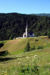 Il villaggio di Sauris.in Carnia, sulle Alpi del Friuli Venezia Giulia