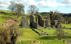 Ruderi di Inch Abbey a Downpatrick, Irlanda del Nord. Frammenti di ceramica medievale sono stati ritrovati nei pressi di questo antico sito - © Aubrey Dale - CC BY-SA 2.0 - Wikipedia ...