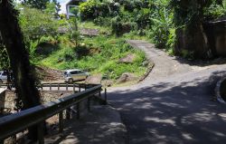 Ingresso all'Anse Major Trail sull'isola di Mahé, Seychelles. Questo sentiero, percorribile in circa 80 minuti, si snoda attraverso la giungla e su un costone di roccia granitica ...