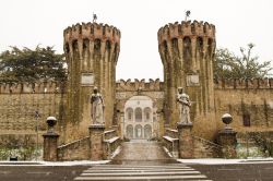 Ingresso del Castello di Roncade in inverno. Siamo in provinci di Treviso in Veneto